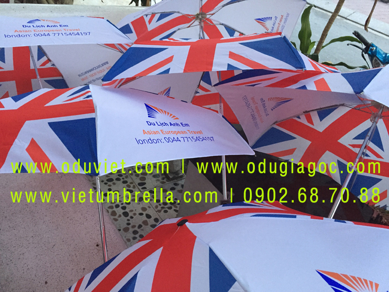 xưởng sản xuất ô dù cầm tay in logo quảng cáo